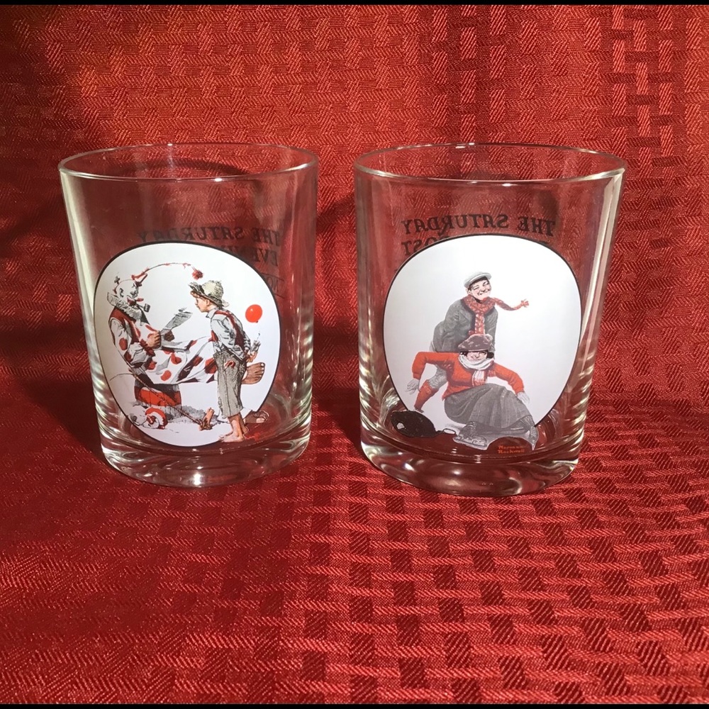 Vintage Norman Rockwell 4” drinking glasses